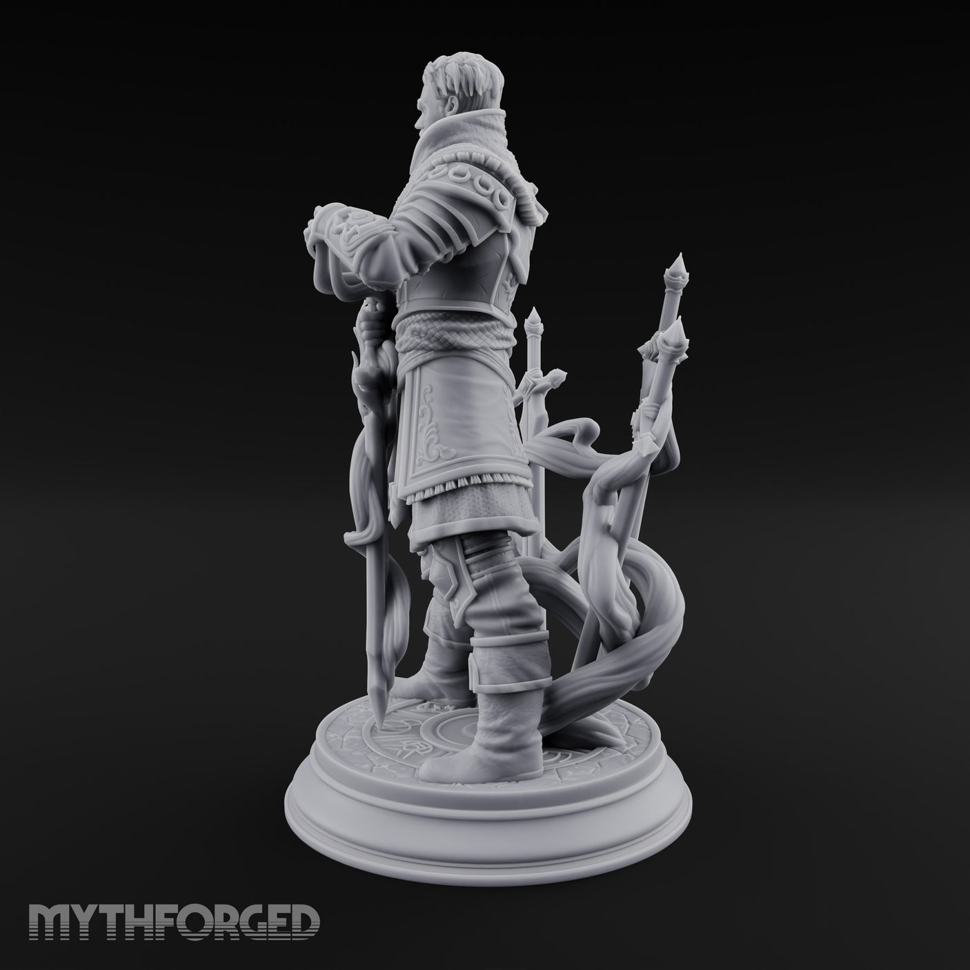Blades Orbiting Human Spellsword Miniature for Dungeons and Dragons, Pathfinder or other TTRPGs