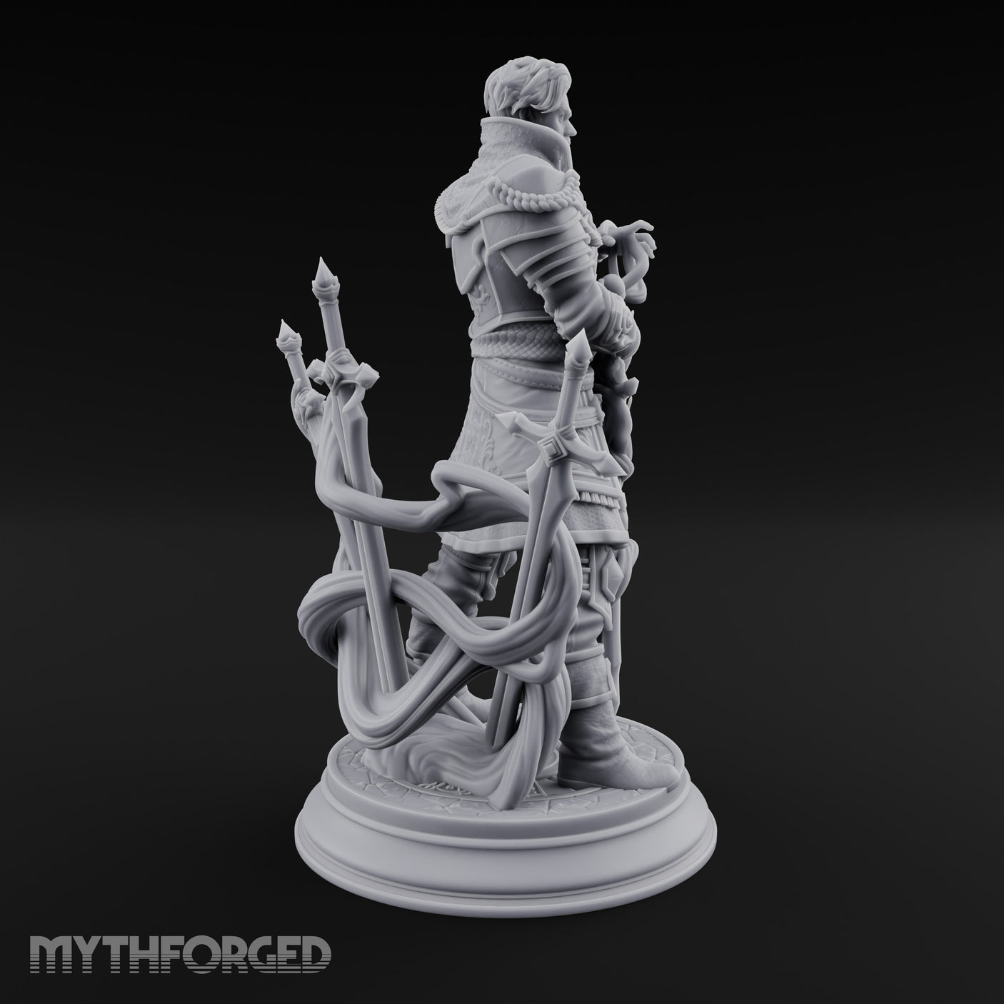 Blades Orbiting Human Spellsword Miniature for Dungeons and Dragons, Pathfinder or other TTRPGs