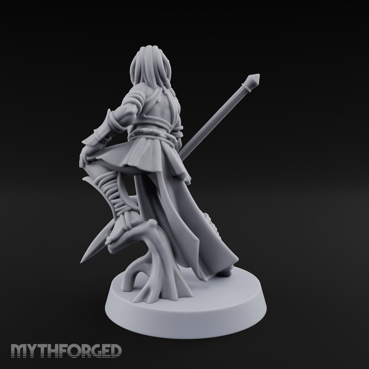 Acrobatically Poised to Strike Elf Bladesinger A Miniature for Dungeons and Dragons, Pathfinder or other TTRPGs
