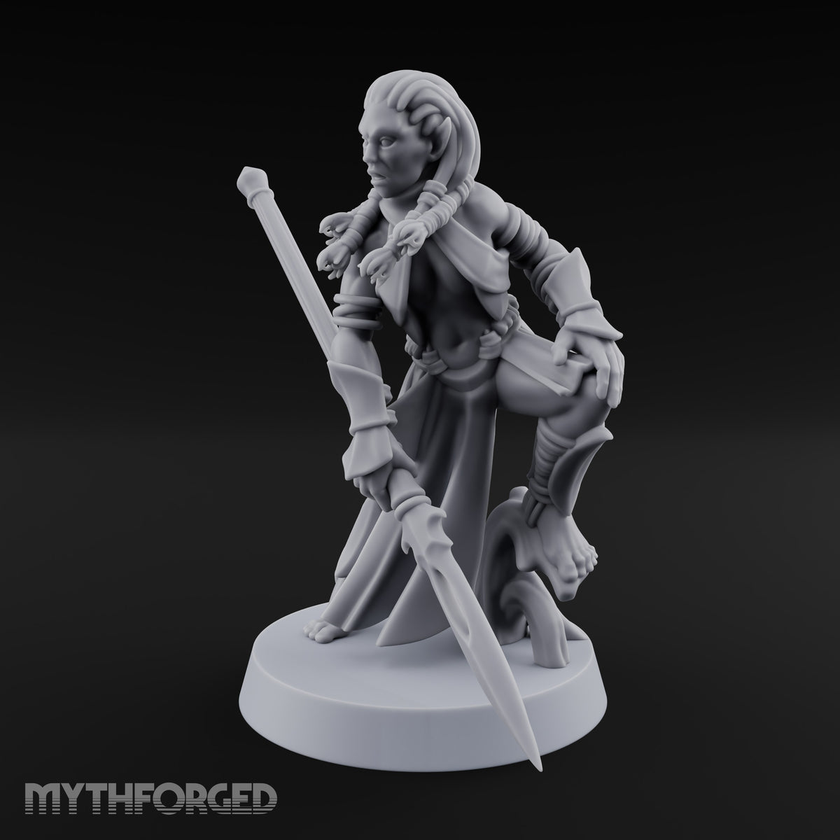 Acrobatically Poised to Strike Elf Bladesinger A Miniature for Dungeons and Dragons, Pathfinder or other TTRPGs