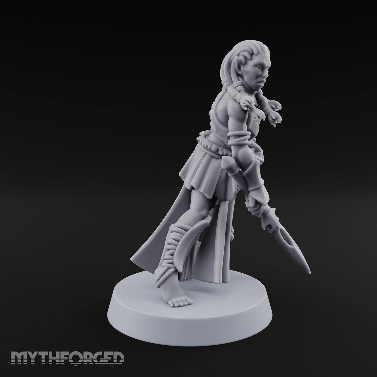 Acrobatically Poised to Strike Elf Bladesingers Miniature for Dungeons and Dragons, Pathfinder or other TTRPGs