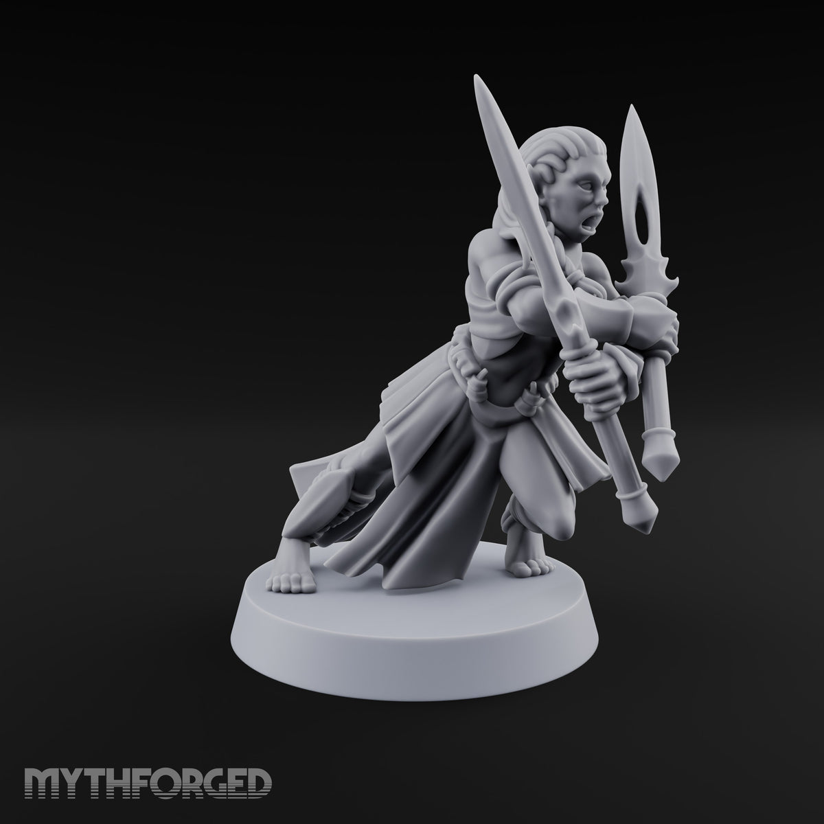 Acrobatically Poised to Strike Elf Bladesinger B Miniature for Dungeons and Dragons, Pathfinder or other TTRPGs
