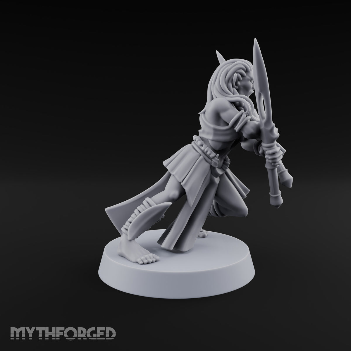 Acrobatically Poised to Strike Elf Bladesinger B Miniature for Dungeons and Dragons, Pathfinder or other TTRPGs