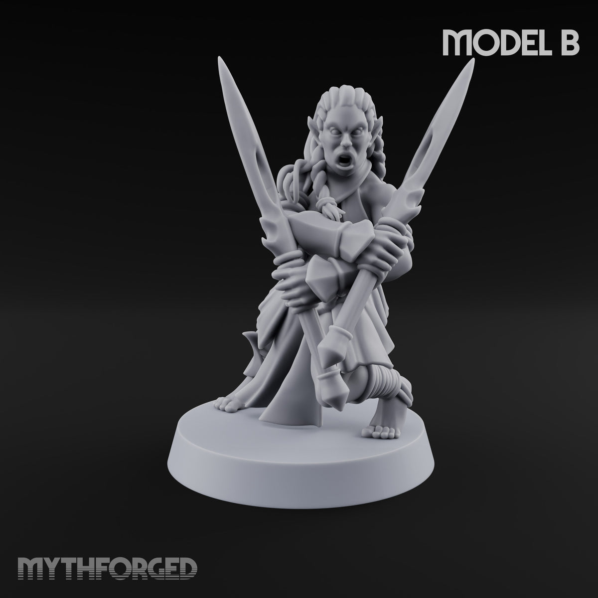 Acrobatically Poised to Strike Elf Bladesinger B Miniature for Dungeons and Dragons, Pathfinder or other TTRPGs