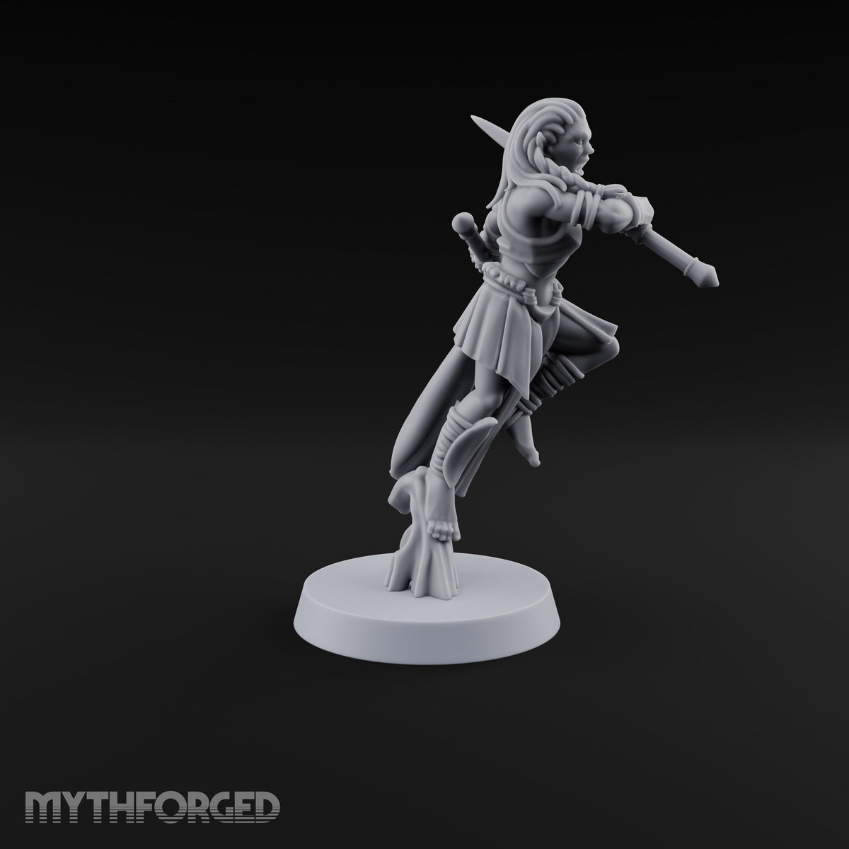 Acrobatically Poised to Strike Elf Bladesinger D Miniature for Dungeons and Dragons, Pathfinder or other TTRPGs