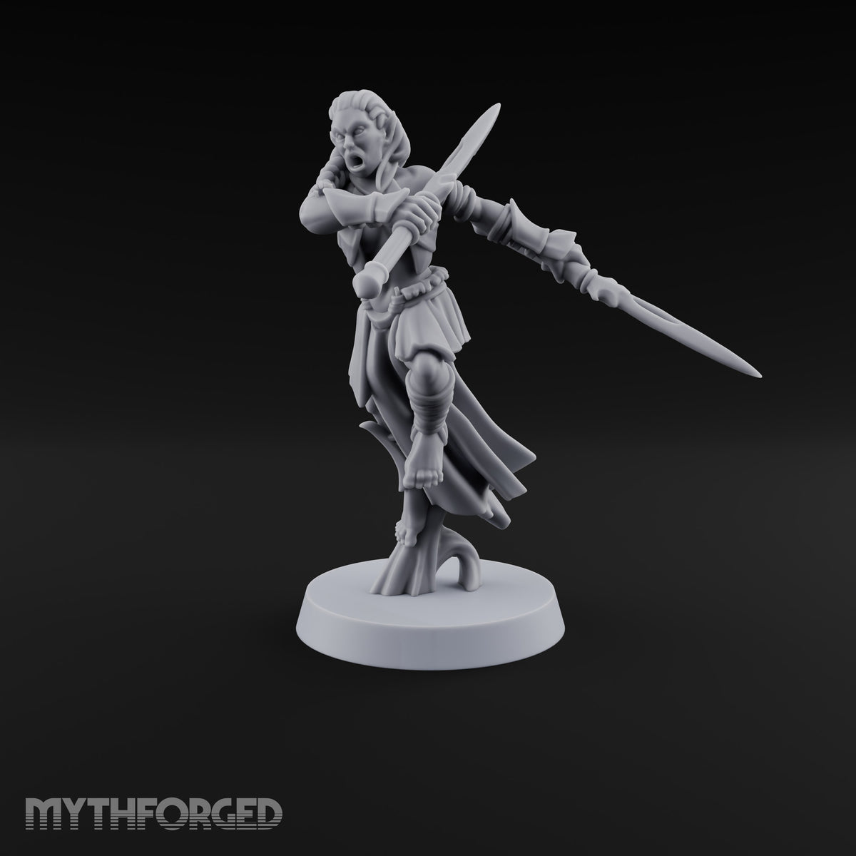 Acrobatically Poised to Strike Elf Bladesinger D Miniature for Dungeons and Dragons, Pathfinder or other TTRPGs