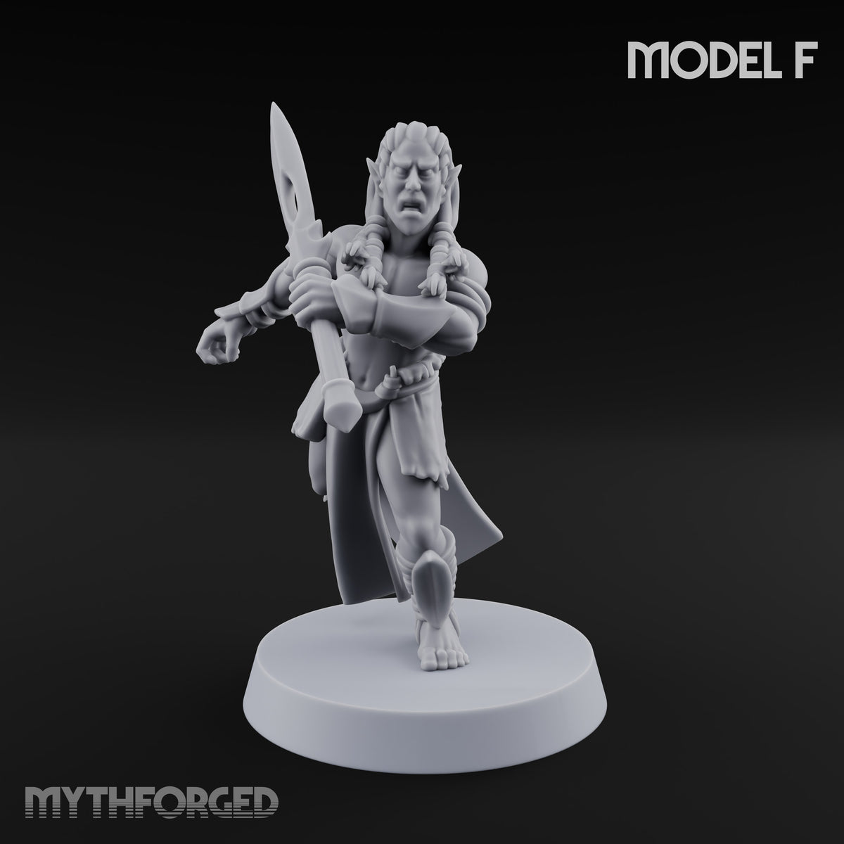 Acrobatically Poised to Strike Elf Bladesinger F Miniature for Dungeons and Dragons, Pathfinder or other TTRPGs