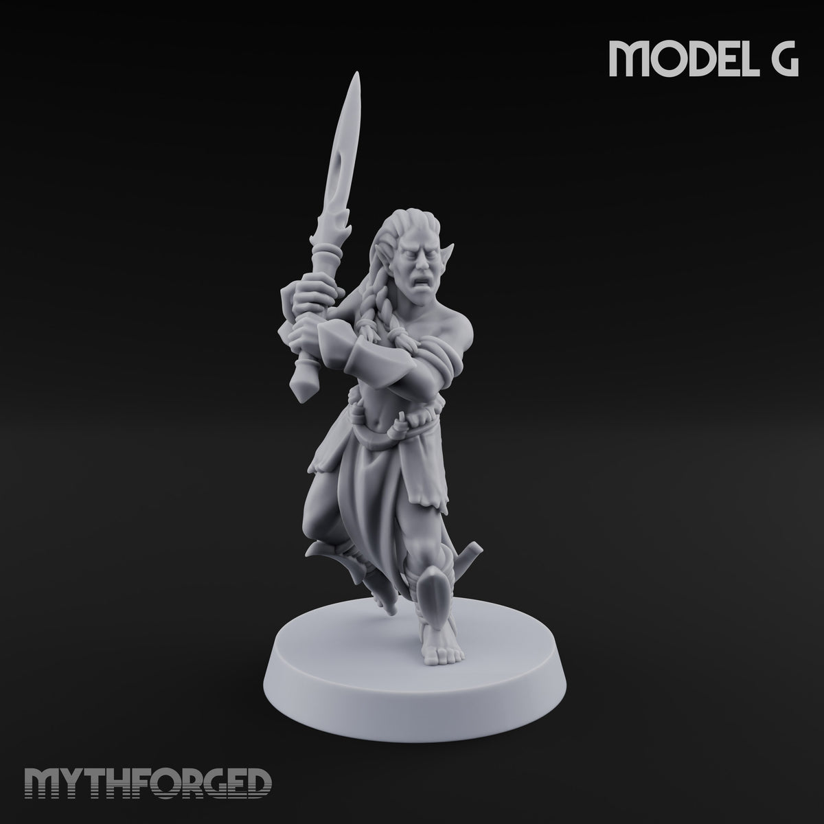 Acrobatically Poised to Strike Elf Bladesinger G Miniature for Dungeons and Dragons, Pathfinder or other TTRPGs