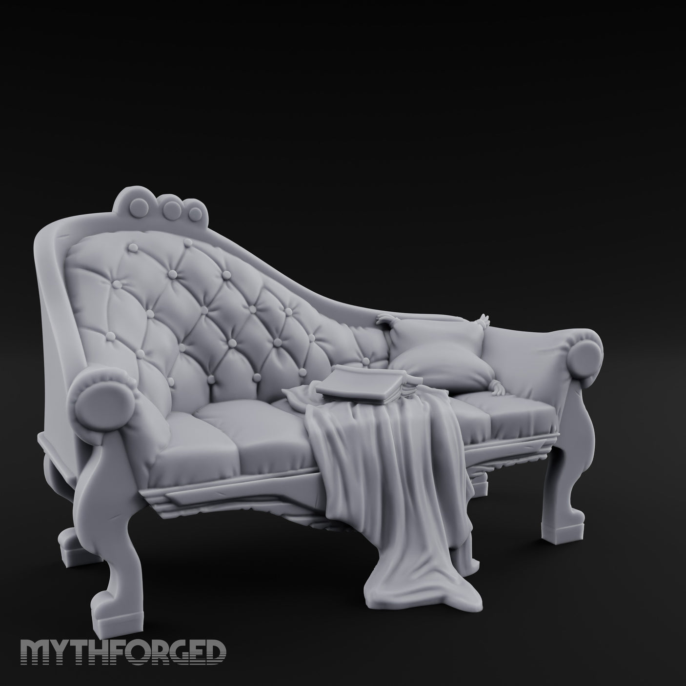 Blanket-Draped Tome-Rested Noble Tufted Chaise Longue gallery 2