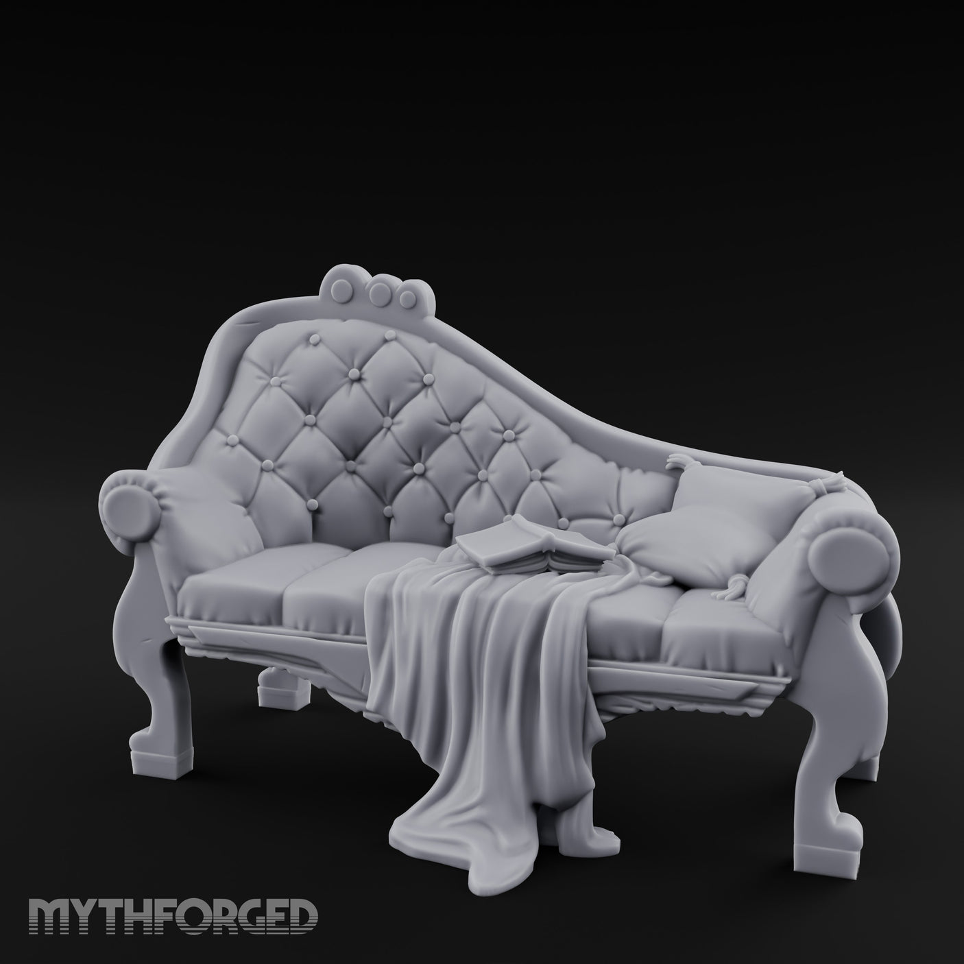 Blanket-Draped Tome-Rested Noble Tufted Chaise Longue gallery 9