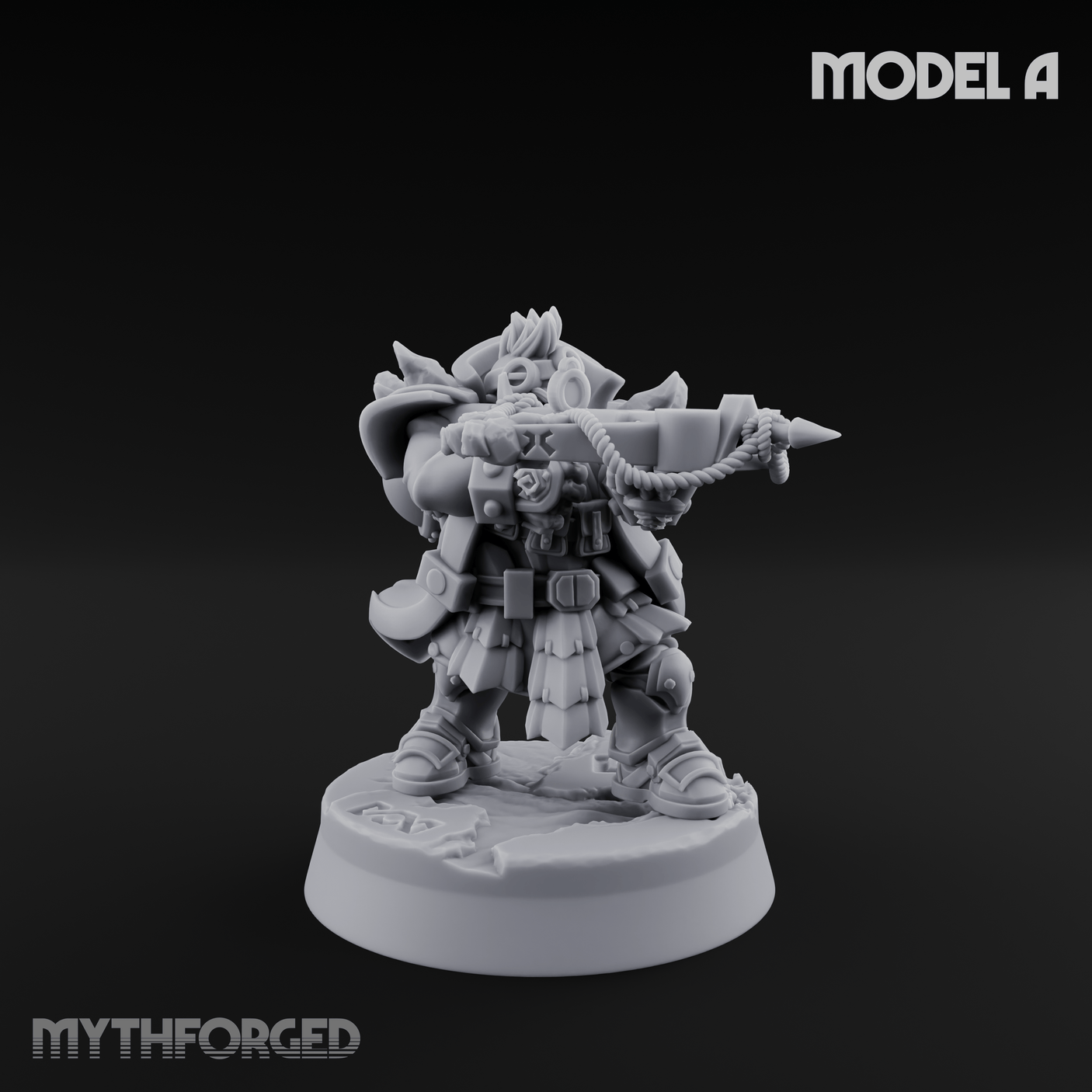 Ornately Overloaded Dwarf Arbalists Miniature for Dungeons and Dragons, Pathfinder or other TTRPGs