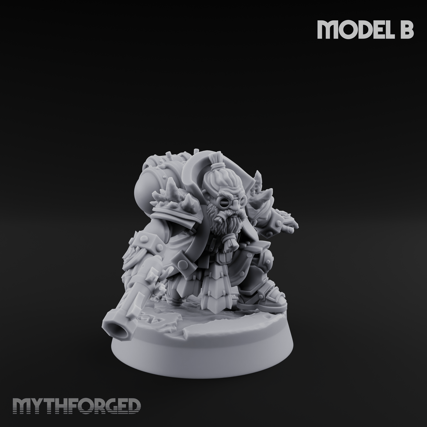 Ornately Overloaded Dwarf Arbalists Miniature for Dungeons and Dragons, Pathfinder or other TTRPGs