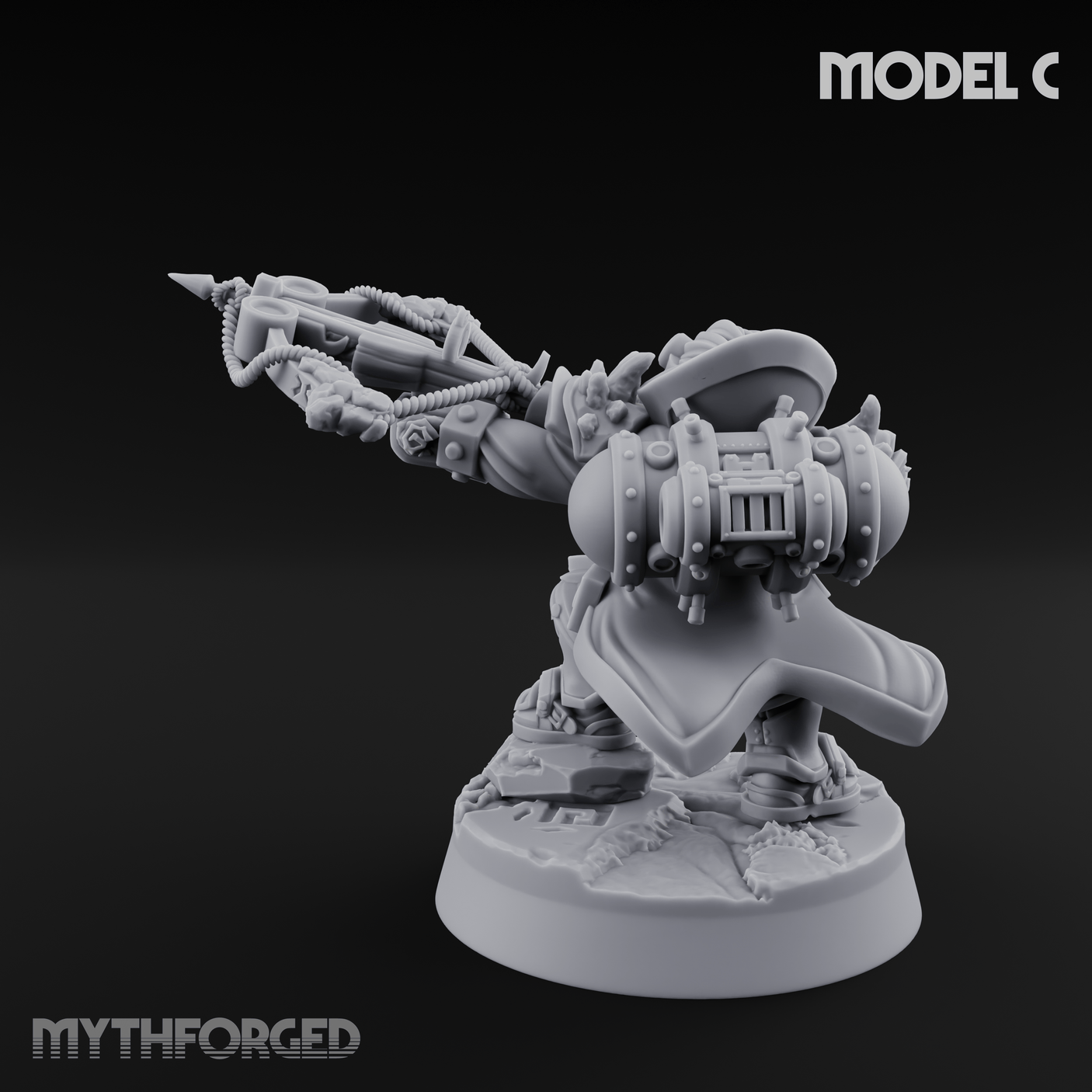 Ornately Overloaded Dwarf Arbalists C Miniature for Dungeons and Dragons, Pathfinder or other TTRPGs