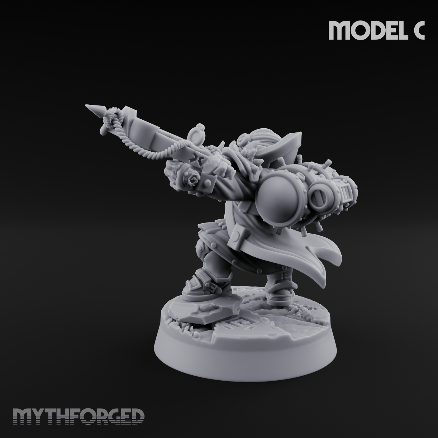 Ornately Overloaded Dwarf Arbalists C Miniature for Dungeons and Dragons, Pathfinder or other TTRPGs