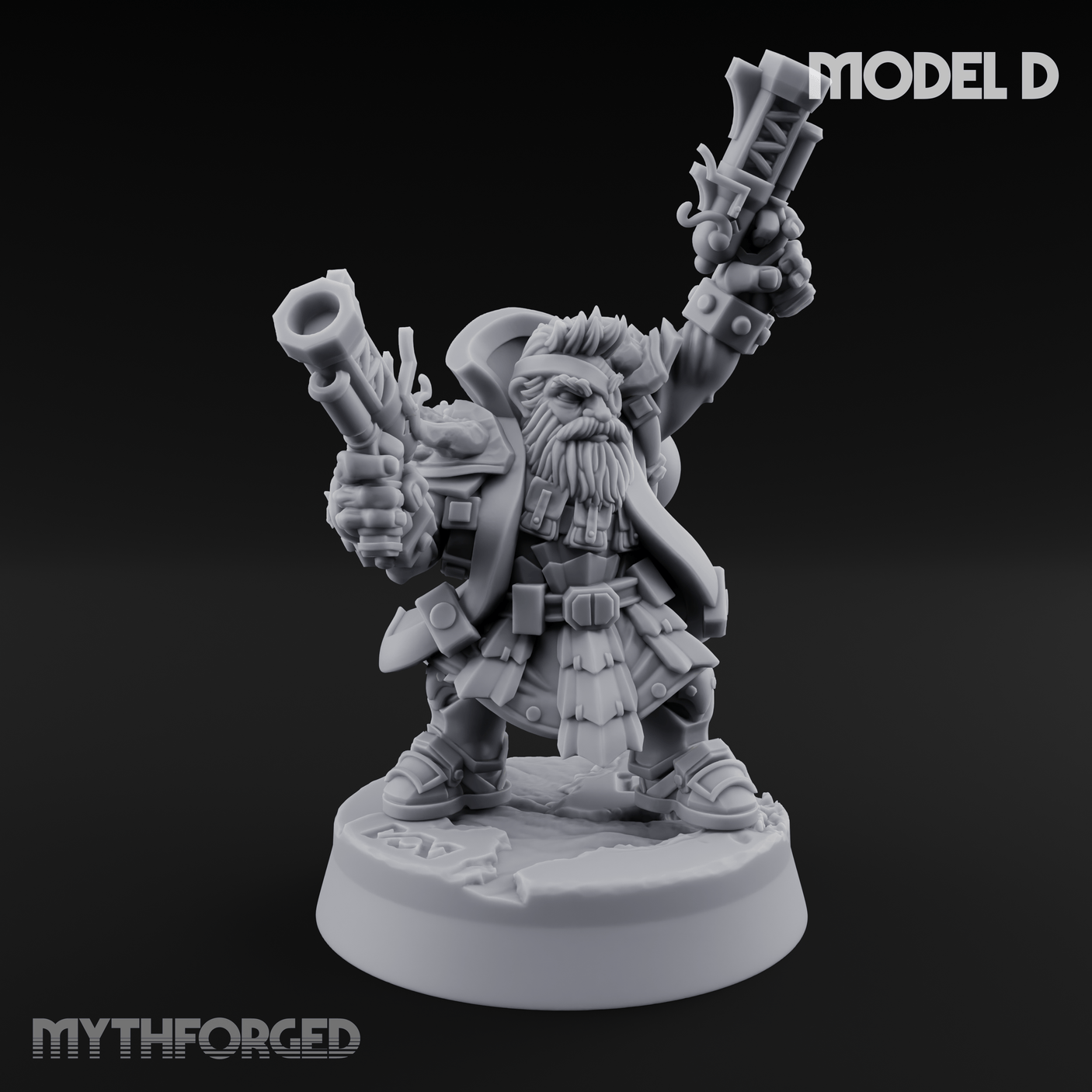Ornately Overloaded Dwarf Arbalists Miniature for Dungeons and Dragons, Pathfinder or other TTRPGs