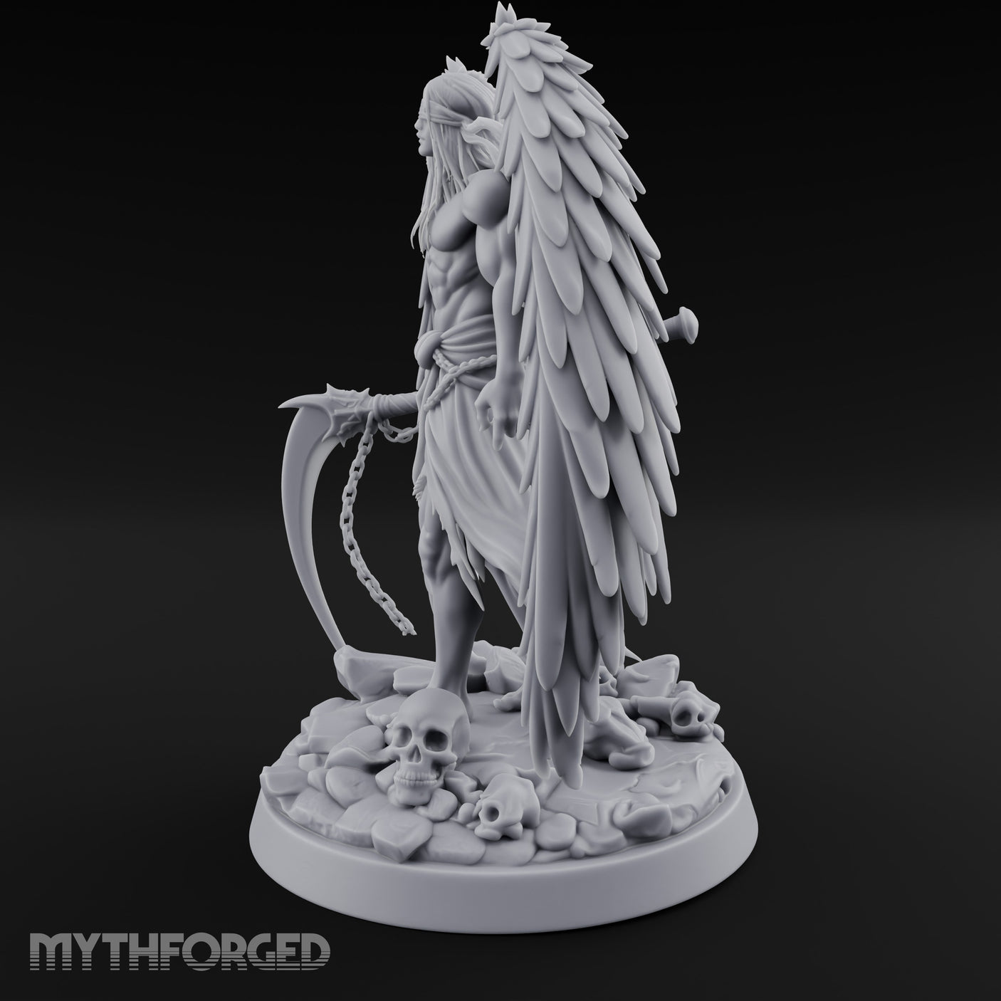Blindfolded Chain Swinging Angel Warrior Miniature for Dungeons and Dragons, Pathfinder or other TTRPGs