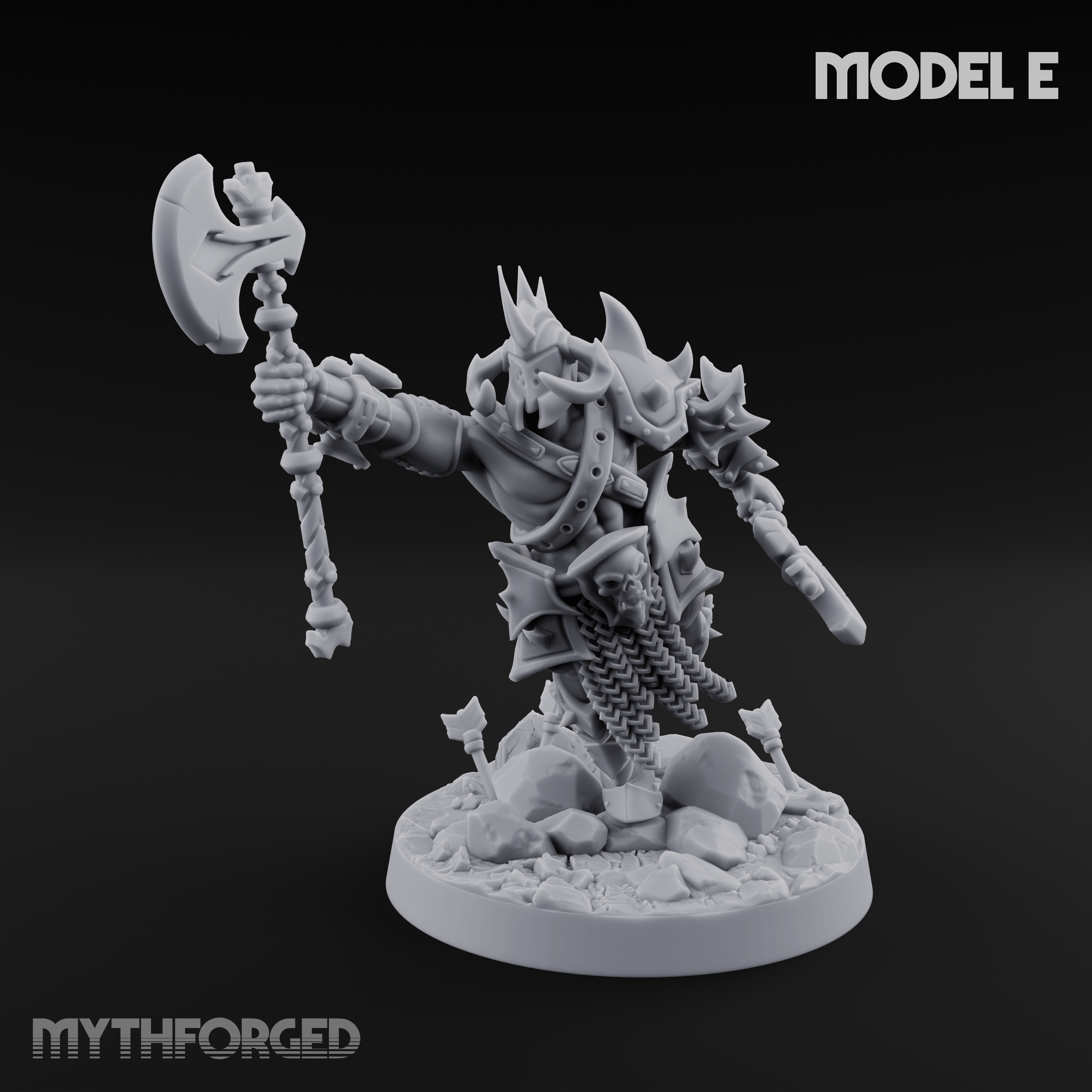 Axe Held High Ornate Human Warlords