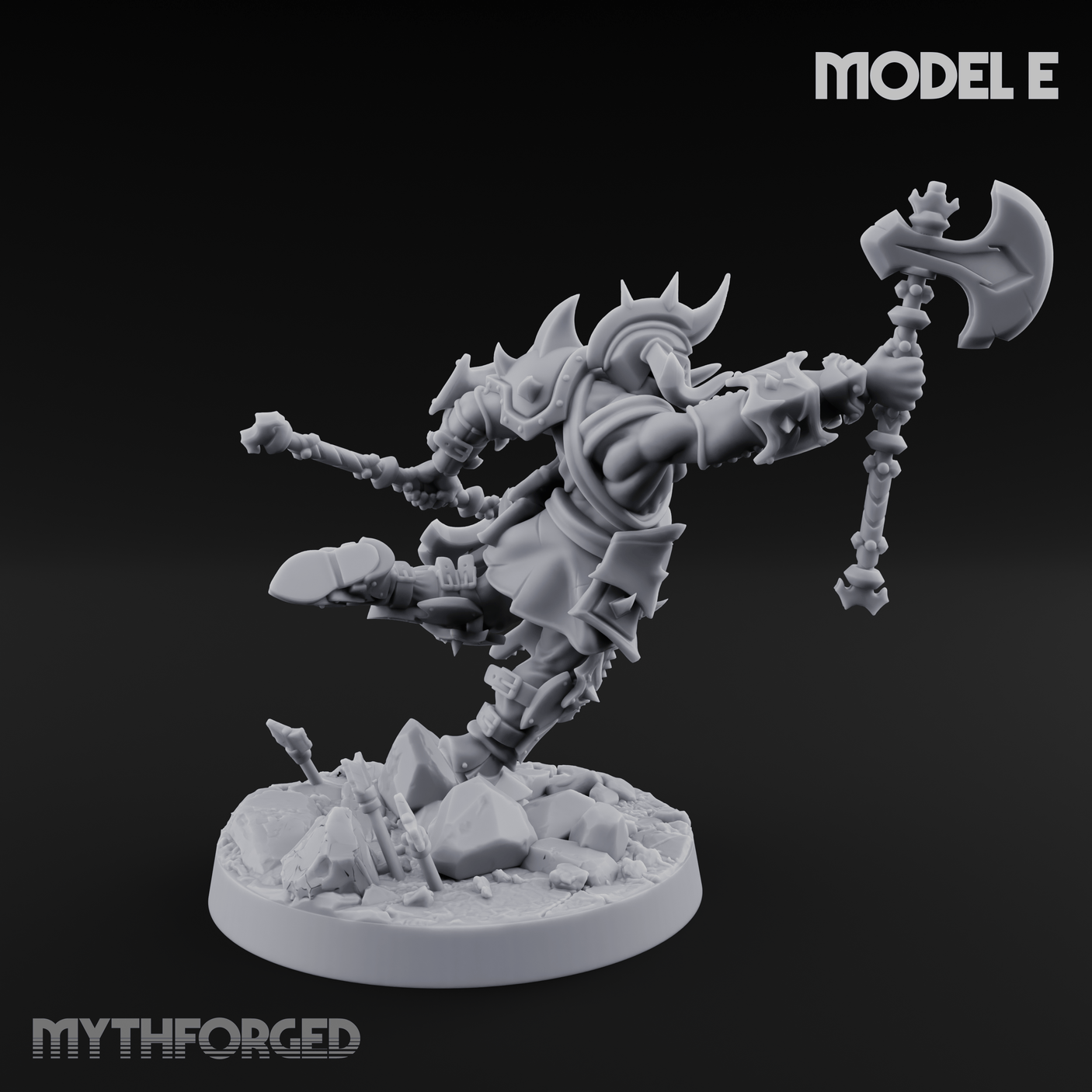 Axe Held High Ornate Human Warlords E Miniature for Dungeons and Dragons, Pathfinder or other TTRPGs