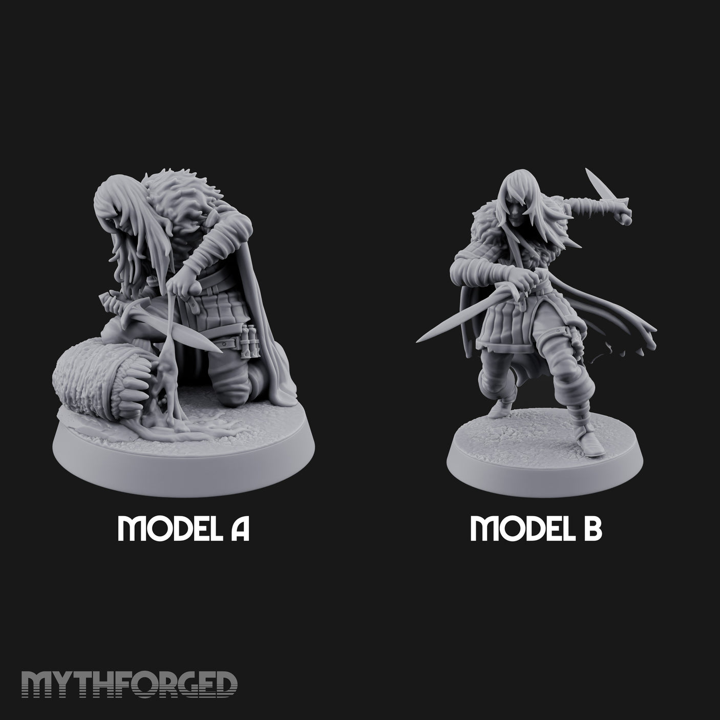 Blood Tracking Human Trackers Miniature for Dungeons and Dragons, Pathfinder or other TTRPGs