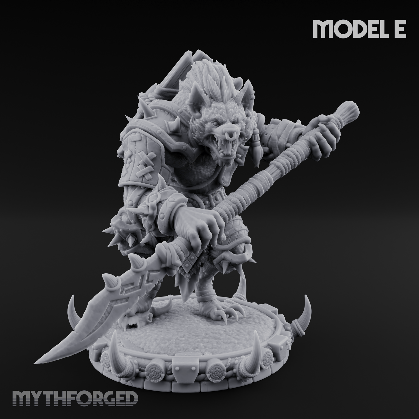 The Bloodhowl Gnolls E Miniature for Dungeons and Dragons, Pathfinder or other TTRPGs