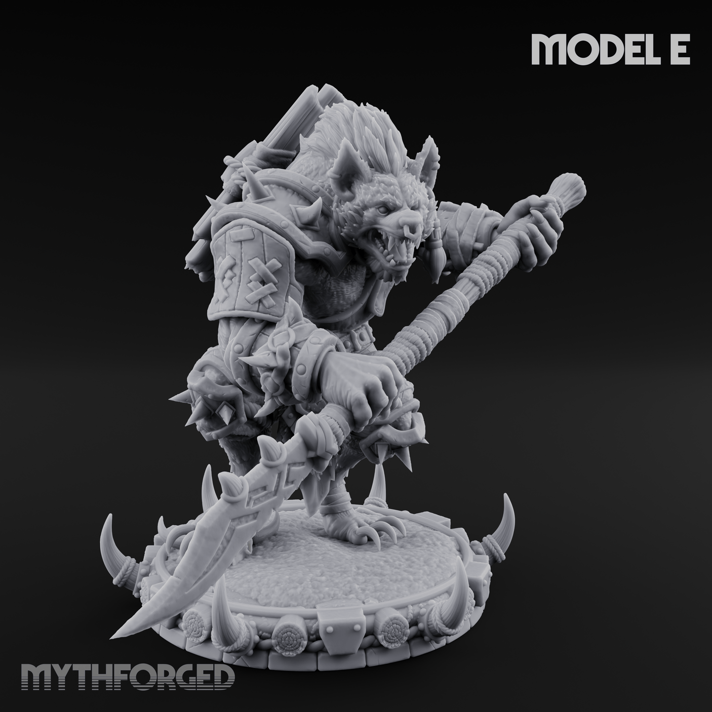 The Bloodhowl Gnolls E Miniature for Dungeons and Dragons, Pathfinder or other TTRPGs