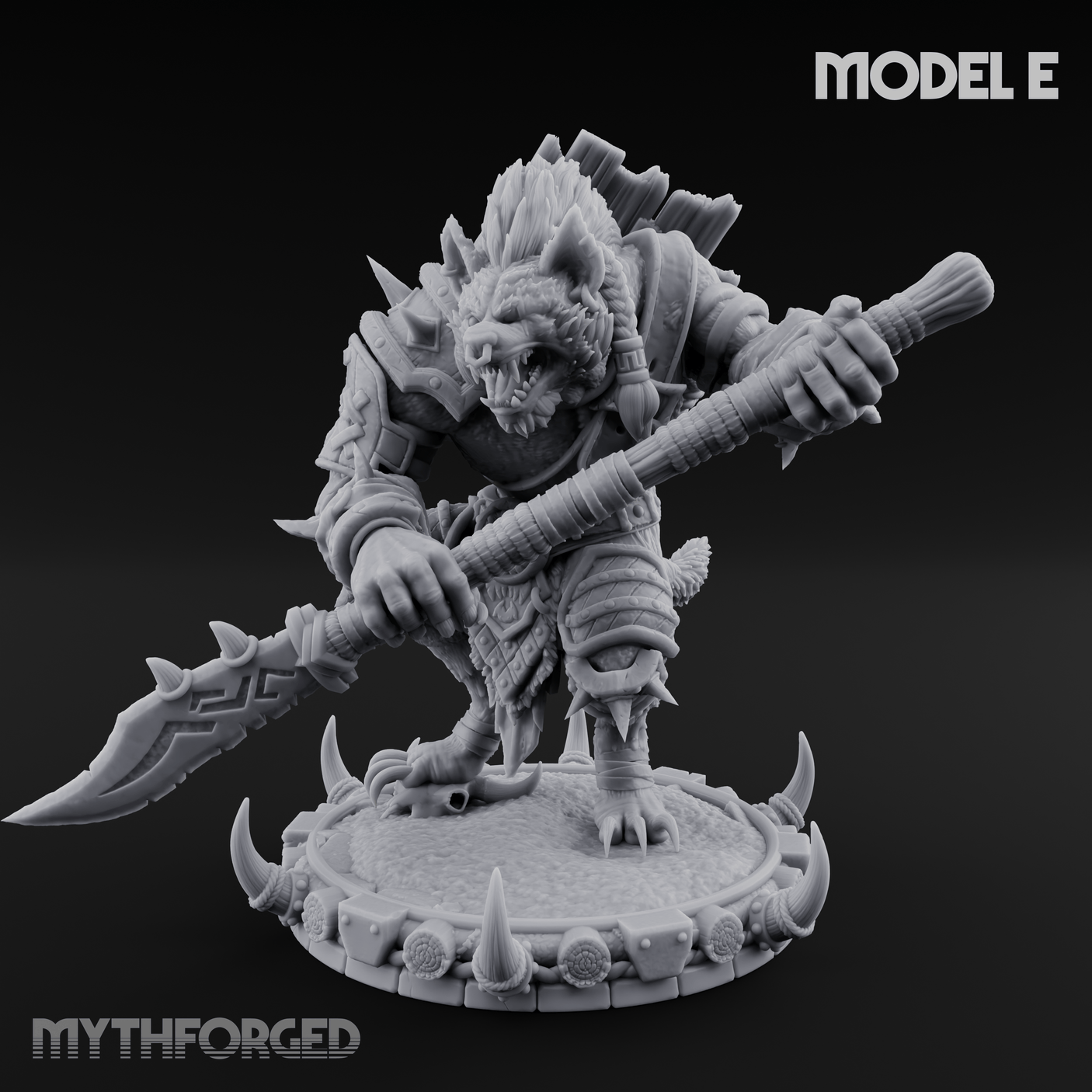 The Bloodhowl Gnolls E Miniature for Dungeons and Dragons, Pathfinder or other TTRPGs