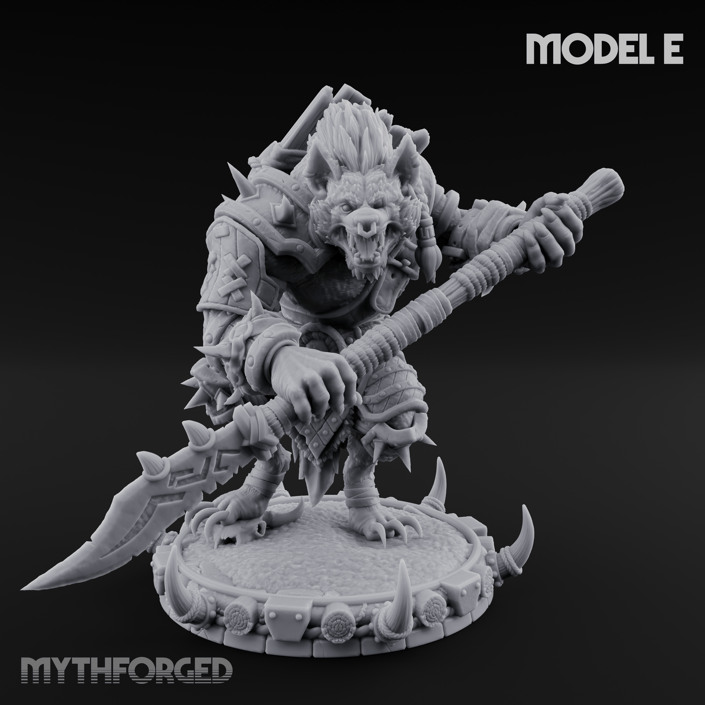 The Bloodhowl Gnolls E Miniature for Dungeons and Dragons, Pathfinder or other TTRPGs