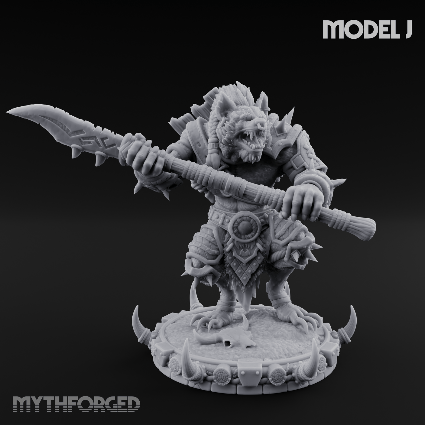 The Bloodhowl Gnolls Miniature for Dungeons and Dragons, Pathfinder or other TTRPGs
