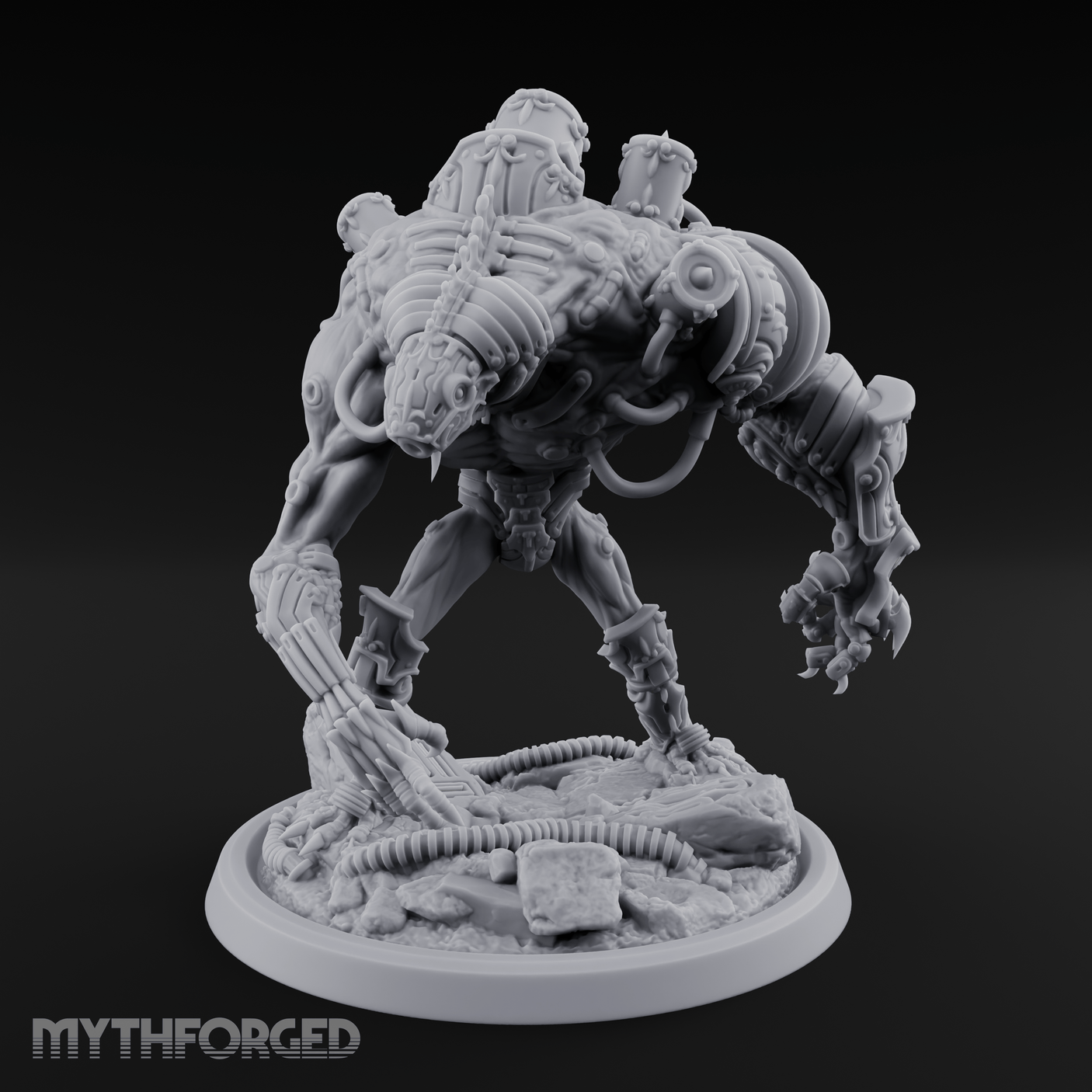 Tentacles Coiled Cyborg Titan Miniature for Dungeons and Dragons, Pathfinder or other TTRPGs