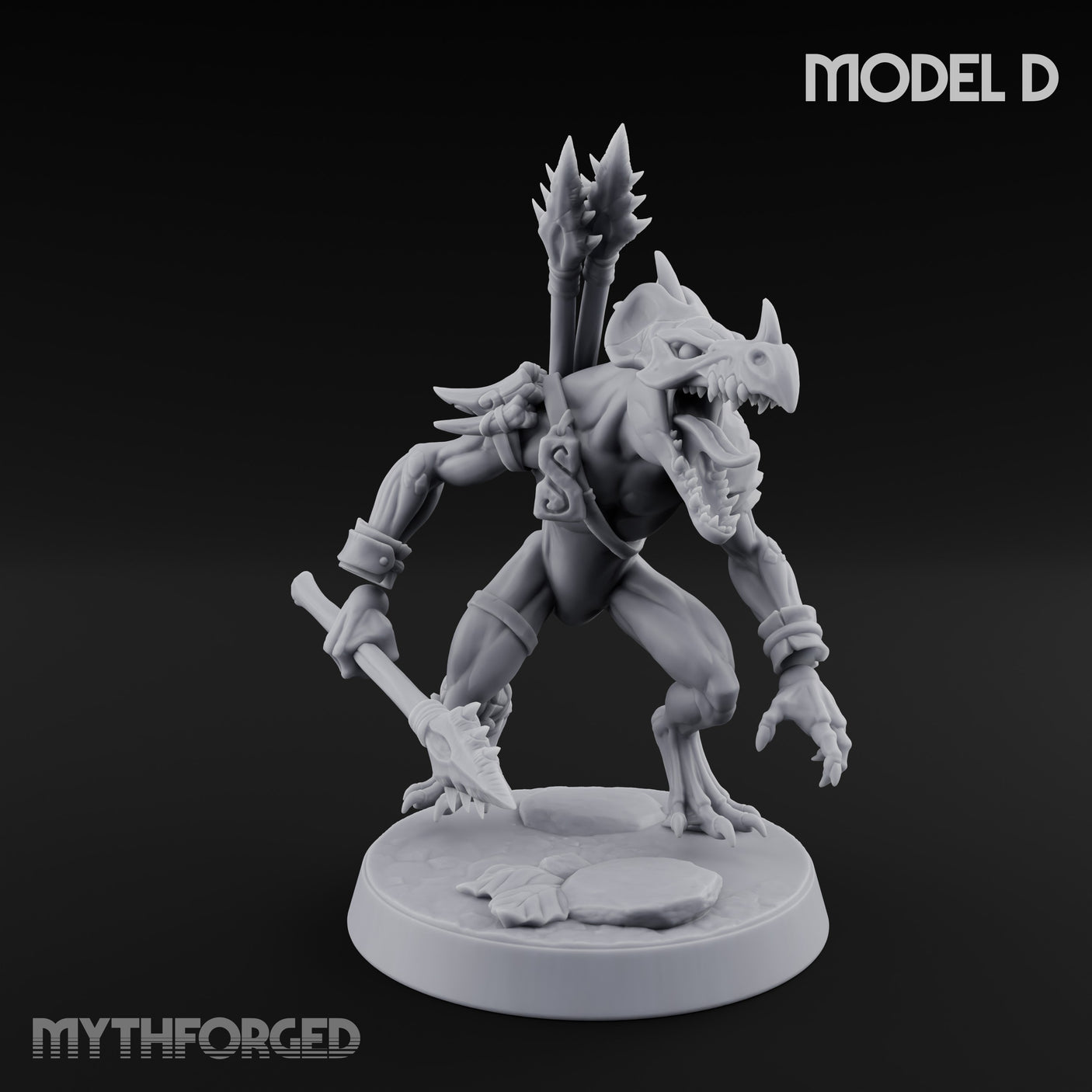 Blowpipe Blasting Lizardfolk Warrior D — With