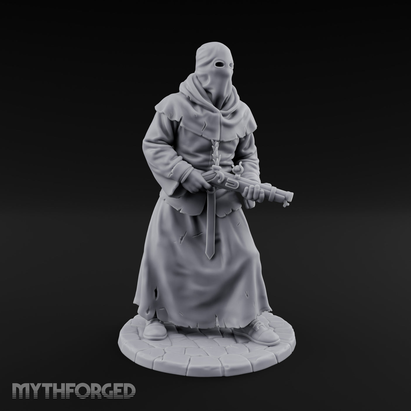 Blunderbuss Bearing Human Cultist Miniature for Dungeons and Dragons, Pathfinder or other TTRPGs