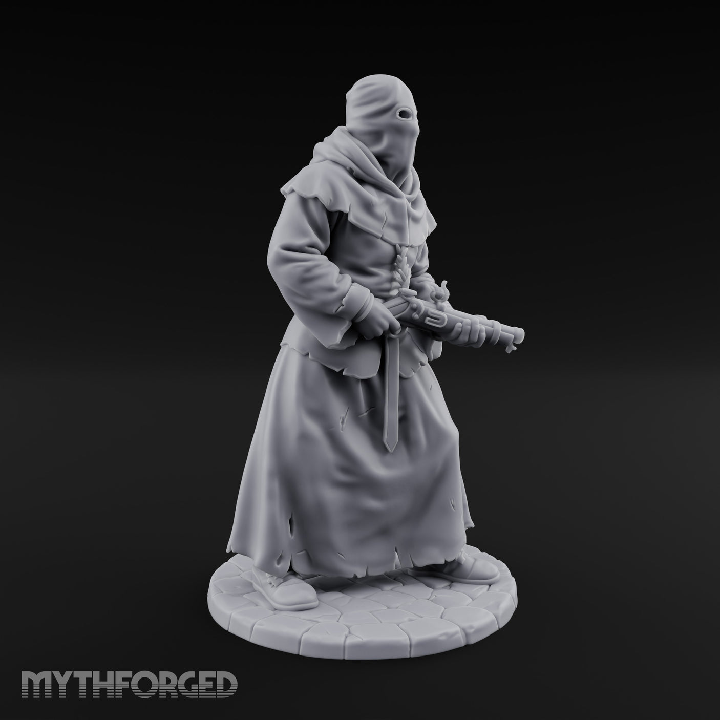 Blunderbuss Bearing Human Cultist Miniature for Dungeons and Dragons, Pathfinder or other TTRPGs