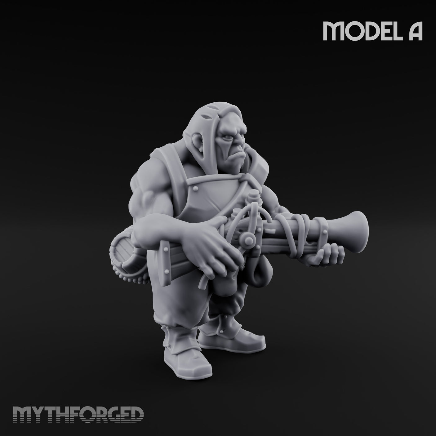 Blunderbuss Clutching Ogre Blunderbussier A Miniature for Dungeons and Dragons, Pathfinder or other TTRPGs