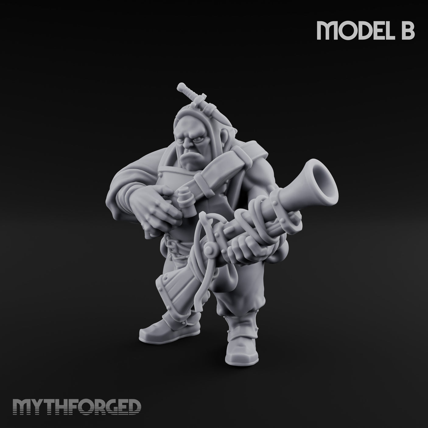 Blunderbuss Clutching Ogre Blunderbussier B Miniature for Dungeons and Dragons, Pathfinder or other TTRPGs