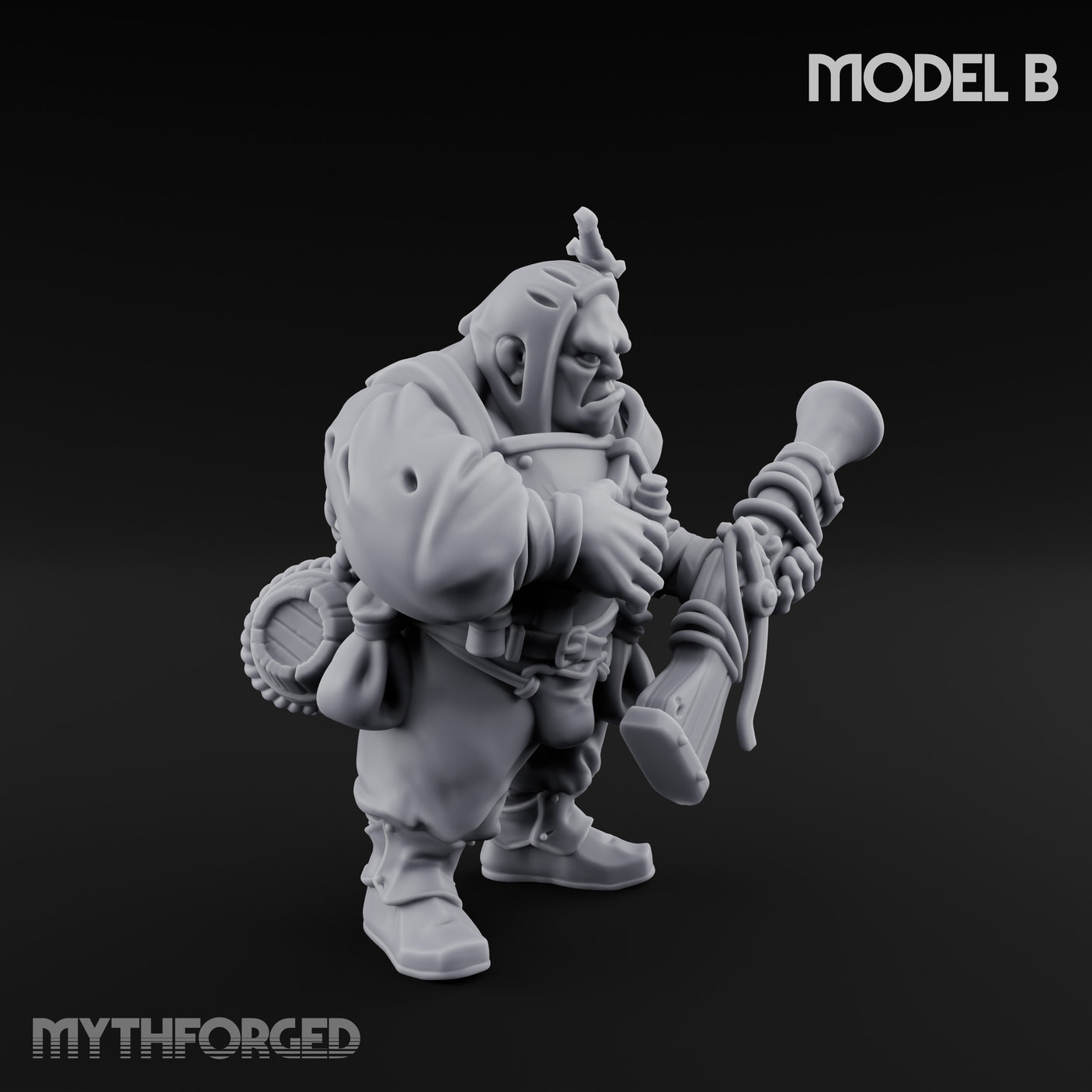 Blunderbuss Clutching Ogre Blunderbussier B Miniature for Dungeons and Dragons, Pathfinder or other TTRPGs
