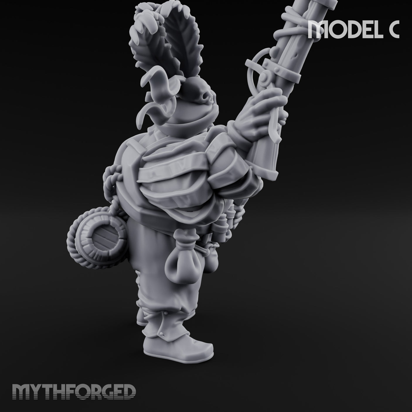 Blunderbuss Clutching Ogre Blunderbussier C Miniature for Dungeons and Dragons, Pathfinder or other TTRPGs