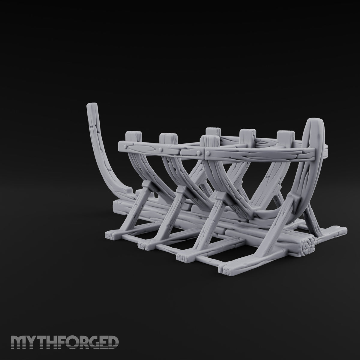 Ribs Before Planks Wooden Boat Frame on Cradle