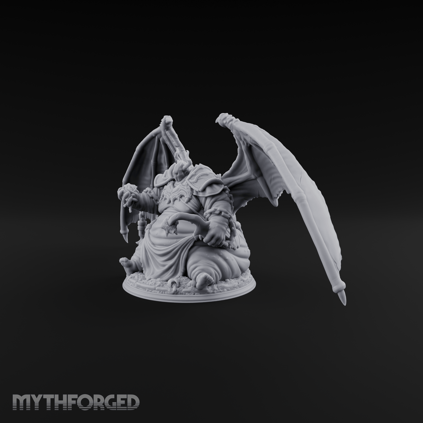 Wings Spread Wide Demon Lord Miniature for Dungeons and Dragons, Pathfinder or other TTRPGs