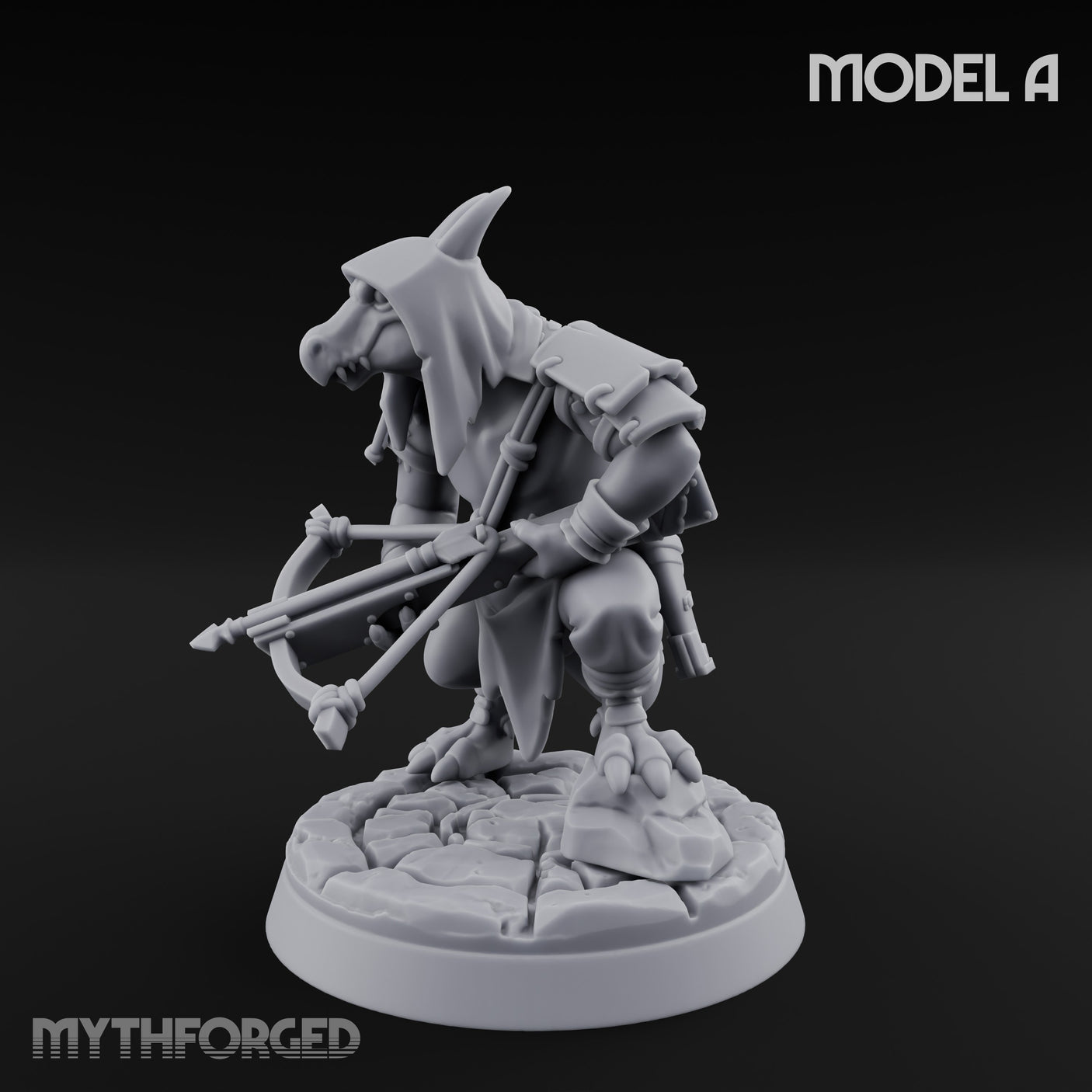 Bolt And Arrow Loosing Kobold Scout A Miniature for Dungeons and Dragons, Pathfinder or other TTRPGs