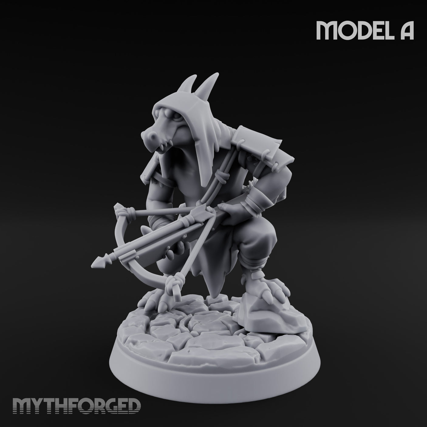 Bolt And Arrow Loosing Kobold Scout A Miniature for Dungeons and Dragons, Pathfinder or other TTRPGs