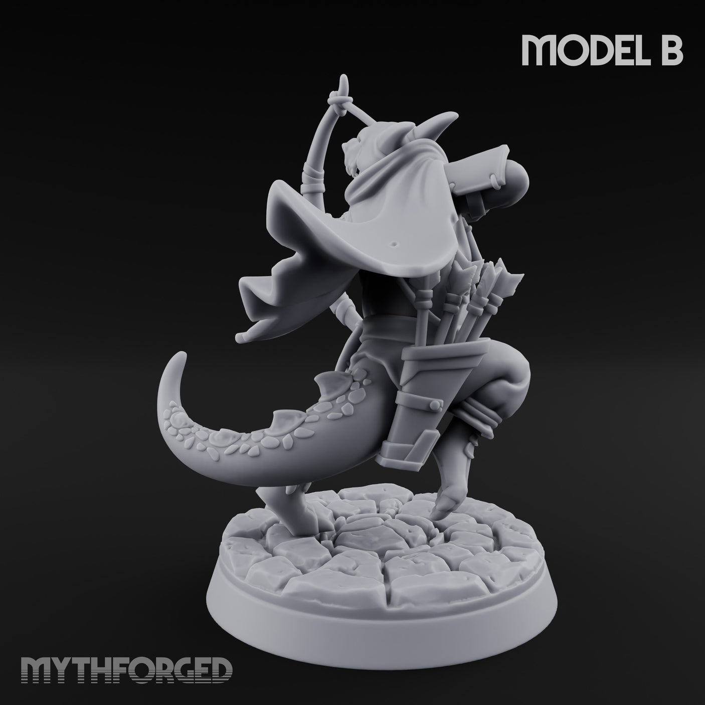 Bolt And Arrow Loosing Kobold Scout B Miniature for Dungeons and Dragons, Pathfinder or other TTRPGs