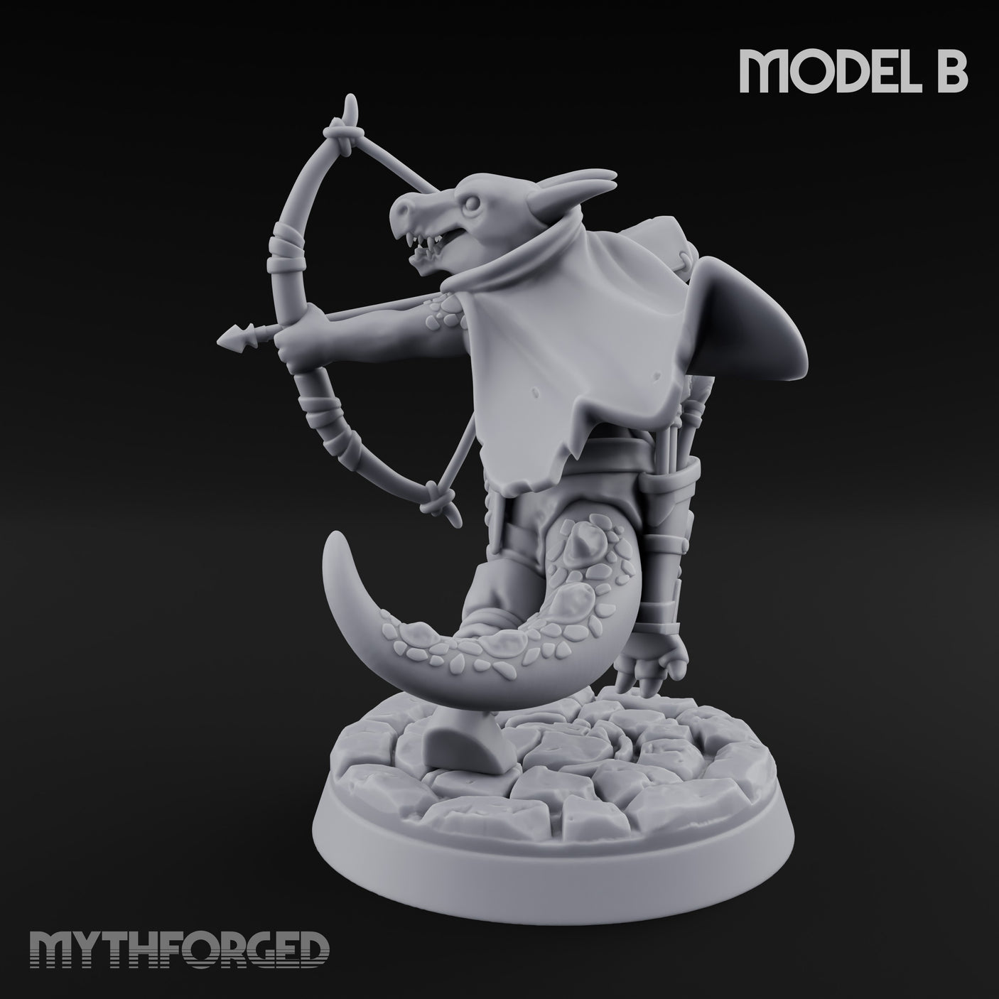 Bolt And Arrow Loosing Kobold Scout B Miniature for Dungeons and Dragons, Pathfinder or other TTRPGs