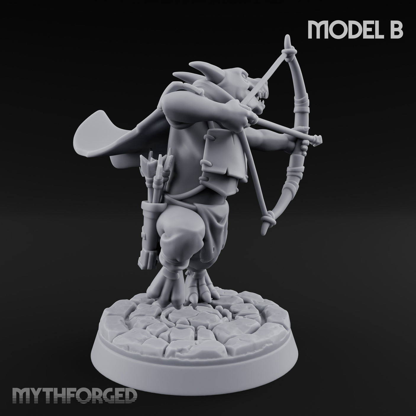 Bolt And Arrow Loosing Kobold Scouts Miniature for Dungeons and Dragons, Pathfinder or other TTRPGs