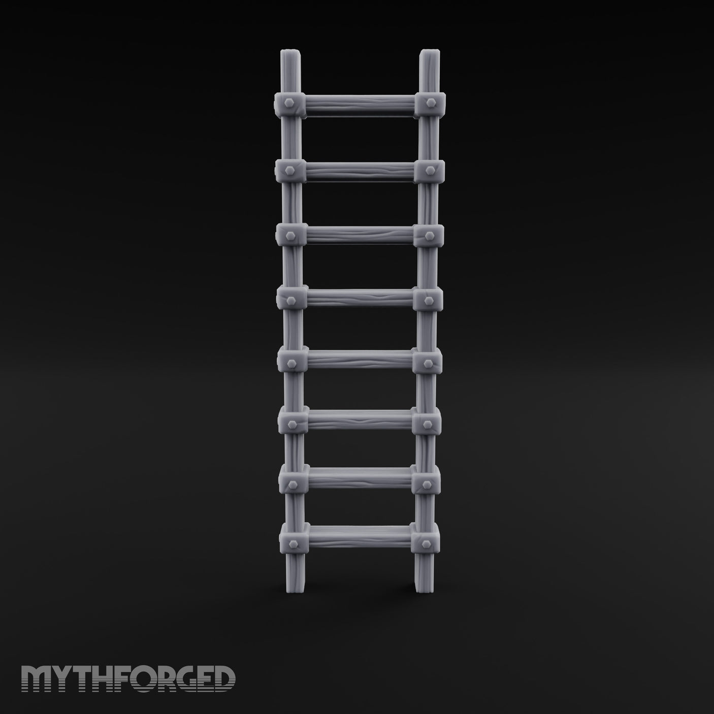 Bolt-Jointed Plank-Runged Wooden Ladder Miniature for Dungeons and Dragons, Pathfinder or other TTRPGs