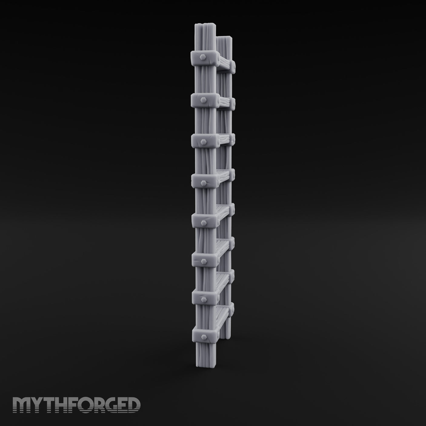 Bolt-Jointed Plank-Runged Wooden Ladder Miniature for Dungeons and Dragons, Pathfinder or other TTRPGs