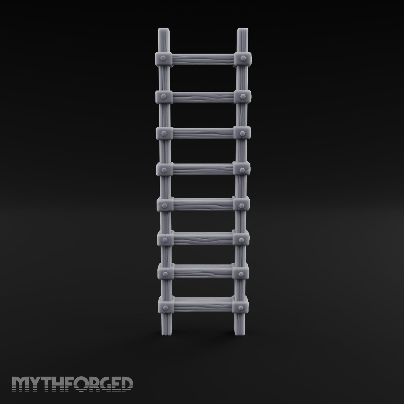 Bolt-Jointed Plank-Runged Wooden Ladder Miniature for Dungeons and Dragons, Pathfinder or other TTRPGs