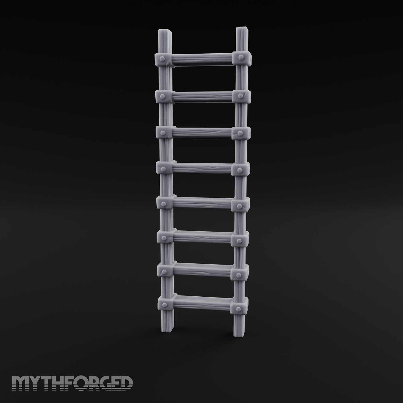 Bolt-Jointed Plank-Runged Wooden Ladder Miniature for Dungeons and Dragons, Pathfinder or other TTRPGs
