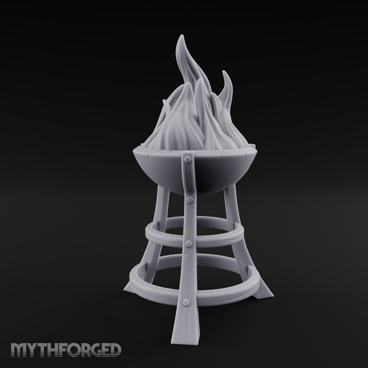 Bolt-Riveted Roaring-Flame Iron Brazier Stand gallery 6