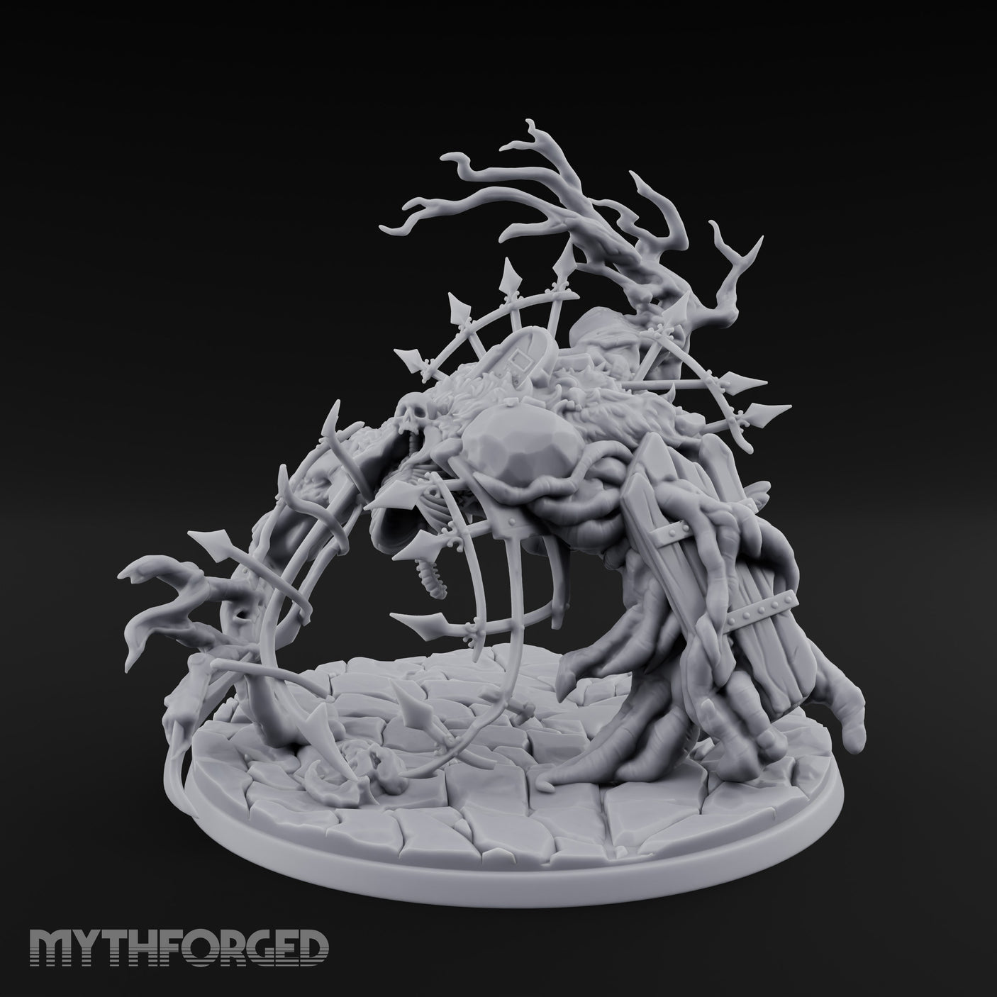 Bone And Branch Bursting Graveyard Golem Miniature for Dungeons and Dragons, Pathfinder or other TTRPGs