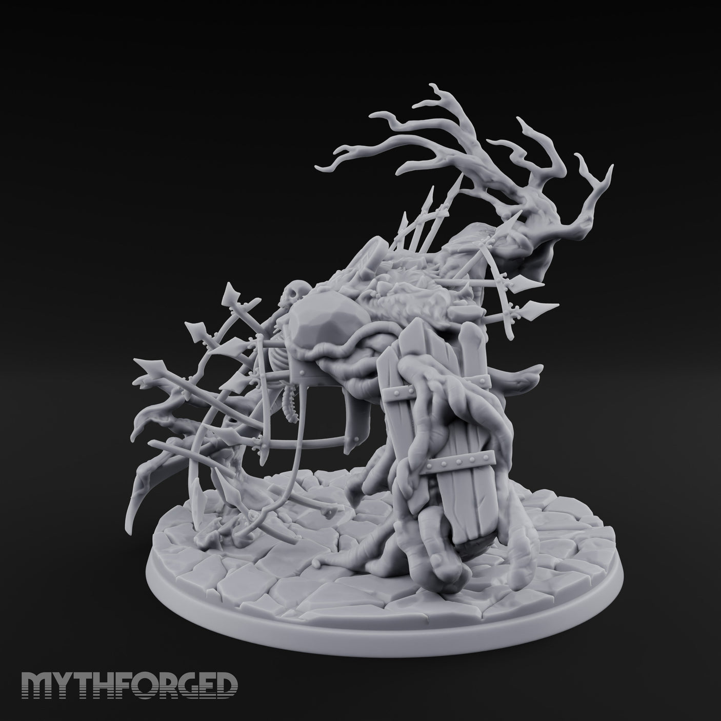 Bone And Branch Bursting Graveyard Golem Miniature for Dungeons and Dragons, Pathfinder or other TTRPGs